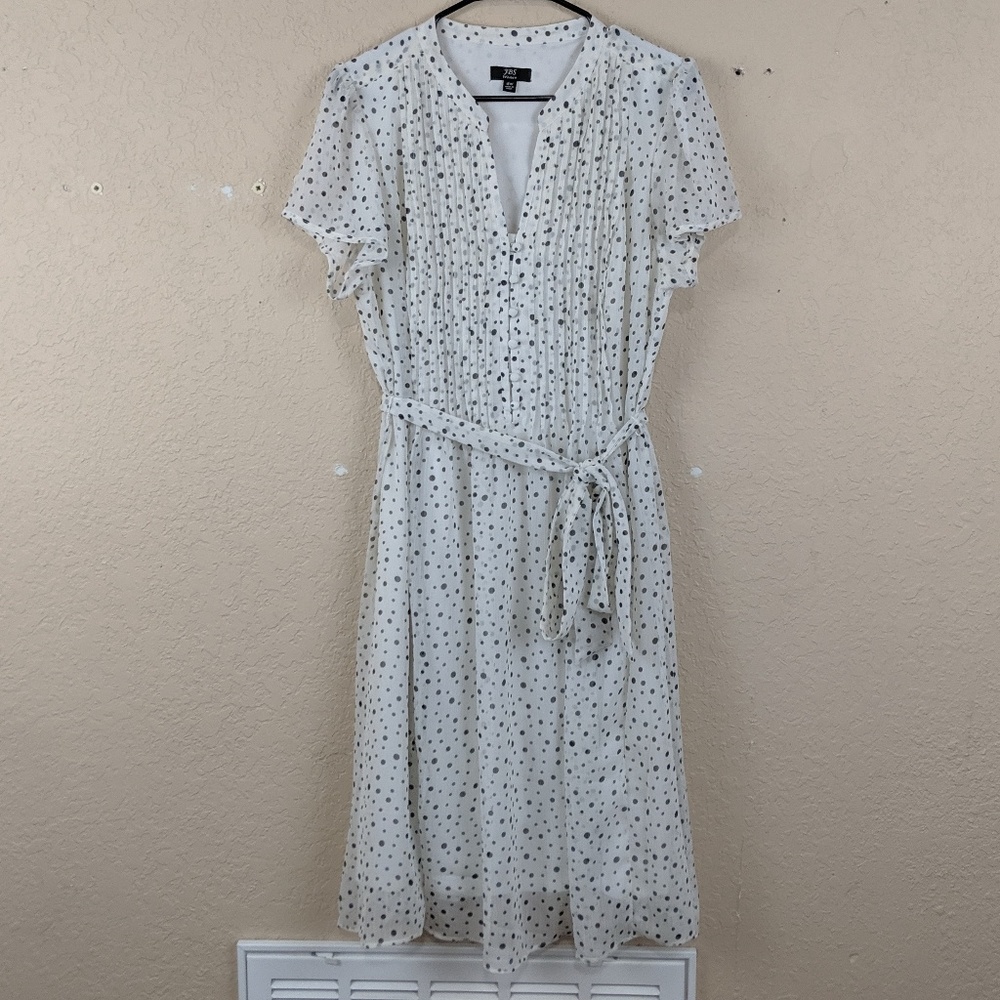 JBS Grey Polka Dot Summer Flare Dress